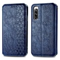 Pikkukuva 1 / 2: Nahkakotelo With A Stylish Rhombus Imprint For Sony Xperia 10 IV - Sininen Blue