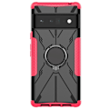 Miniatyrbild 3 av 5: Kickstand-skydd med magnetisk platta för Google Pixel 6 Pro - Ros Rosa