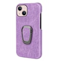 Pikkukuva 2 / 2: Iskunkestävä nahkasuojus soikealla jalustalla iPhone 14:lle - Violetti Purple
