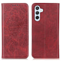 Miniatyrbillede 1 af 2: Flip Etui med Pung i Ægte Læder til Samsung Galaxy A54 - Rød Red