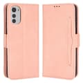 Stilig Læretui med Lommebok til Motorola Moto E32 - Rosa Pink