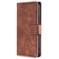 Pikkukuva 3 / 6: Krokotiilin Nahkainen Läppäkotelo For OnePlus 11 - Ruskea Brown