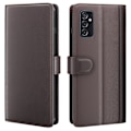 Pikkukuva 1 / 2: Aito nahkakotelo luottokorttipaikoilla Samsung Galaxy M53 5G - Ruskea Brown