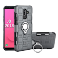 Miniatyrbillede 1 af 2: Samsung Galaxy J8 (2018) beskyttelsesetui i kombimaterialer med geometrisk mønster - Grå Silver grey