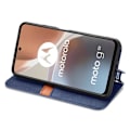 Pikkukuva 6 / 6: Nahkakotelo With A Stylish Rhombus Imprint For Motorola Moto G32 - Sininen Blue