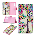 Pikkukuva 1 / 2: Huawei P30 Pro kuosillinen nahkainen flip Suojakotelo - Värjätty Puu Multicolor