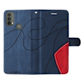 Miniatyrbillede 2 af 2: Tekstureret Læder Etui med Strop TilMotorola Moto E30 / E40 / E20 - Blå Blue