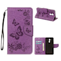 Pikkukuva 1 / 2: Huawei Mate 20 Lite synteetti nahkainen perhos kuviollinen lompakko suojakotelo kortti paikoilla - Violetti Purple