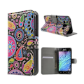 Miniatyrbillede 1 af 2: Moberg Samsung Galaxy J1 Læder Etui Med Stander Og  Kortholder - Paisley Blomster Multicolor