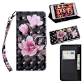 Miniatyrbillede 1 af 2: Huawei P30 Pro lysspot dekoreret læder flip etui - Lyserød Blomst Pink