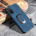 Miniatyrbillede 2 af 2: Stødsikkert lædercover med oval kickstand til Samsung Galaxy A03s - Blå Blue