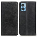 Pikkukuva 1 / 2: Lompakko-style Aitoa Nahkaa Läppäkotelo For Motorola Moto E22i / E22 - Musta Black