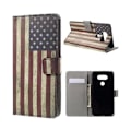 Pikkukuva 1 / 2: Hagerup LG G5 Nahkakotelo Korttitaskuilla - Vanhanaikainen Amerikan Lippu Multicolor