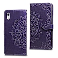 Pikkukuva 1 / 2: iPhone Xr Mandala printti kuvioitu synteetti nahkainen lompakko suojakotelo - Violetti Purple