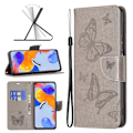 Pikkukuva 2 / 2: Butterfly Xiaomi Redmi Note 11S 5G / Xiaomi Redmi Note 11 Pro nahkakotelo - Harmaa Silver grey