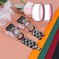 Miniatyrbillede 3 af 3: Fitbit Sense / Versa 3 X-formet urrem med rhinestone-dekor og lyserødt cover - Sort Black