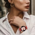 Miniatyrbillede 2 af 2: Haylou Solar LS05 / Xiaomi Watch Color wave stitching lines urrem i ægte læder - Rød Red