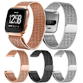 Pikkukuva 2 / 2: Milanolainen Fitbit Versa ruostumattomasta teräksestä valmistettu ranneke - Koko: L / Musta Black