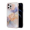 Pikkukuva 1 / 2: Marble Patterned Suojakuori With Ring Holder For iPhone 12 Pro Max - Milky Way Marble White Multicolor