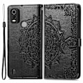 Miniatyrbillede 1 af 2: Mandala Nokia C21 Plus Flip Etui - Sort Black