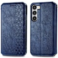Miniatyrbild 1 av 2: Läderfodral med A Snygg Rhombus Avtryck till Samsung Galaxy S23 - Blå Blå
