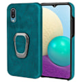 Miniatyrbild 1 av 2: Stötsäkert läderfodral med oval kickstand för Samsung Galaxy M02 / A02 - Cyan Grön