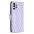 Miniatyrbillede 2 af 2: Rhombus Mønster Matte Flip Case til Samsung Galaxy A72 5G - Lilla Purple
