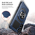 Miniatyrbillede 3 af 6: Slidstærkt cover i hård plast med blød inderside og kickstand til Samsung Galaxy S23 Plus - Blå Blue