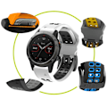 Miniatyrbillede 4 af 6: Garmin Fenix 7X tofarvet silikone-urrem - Sort / Grå Silver grey