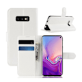 Miniatyrbillede 1 af 2: Samsung Galaxy S10e litchi skin læder flip etui - Hvid White