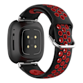 Miniatyrbillede 1 af 2: Fitbit Sense 2 / Versa 4 tofarvet silikone-urrem - Sort / Rød Red