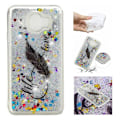 Miniatyrbillede 1 af 2: Samsung Galaxy J4 (2018) ophøjet mønster kviksands etui - Fjer Multicolor
