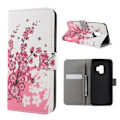 Miniatyrbillede 1 af 2: Samsung Galaxy S9 mønstret grynet PU læder flip etui - Pink blomst Pink
