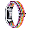 Miniatyrbillede 1 af 2: Fitbit Charge 2 elastisk urrem i nylon - Regnbue Multicolor