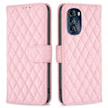 Miniatyrbillede 1 af 2: Rhombus mat Motorola Moto G (2023) flip etui - Lyserød Pink