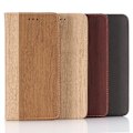 Miniatyrbillede 2 af 2: iPhone Xs Max flip cover i læder med træstruktur - Brun Brown