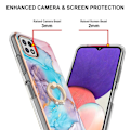 Pikkukuva 2 / 2: Marble Patterned Suojakuori With Ring Holder For Samsung Galaxy A22 5G - Milky Way Marble Blue Multicolor