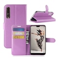 Miniatyrbillede 1 af 2: Huawei P20 Pro litchi tekstur PU læder flip etui - Lilla Purple
