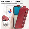 Miniatyrbillede 5 af 6: Vertical Flip Phone Etui med Zipper til Samsung Galaxy A72 5G - Rød Red