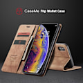 Miniatyrbillede 2 af 2: CASEME iPhone XS auto-absorberende læder flip cover - Khaki Beige