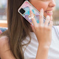 Pikkukuva 2 / 2: Marble Patterned Suojakuori With Ring Holder For Samsung Galaxy M12 / F12 / A12 5g - Milky Way Marble Blue Multicolor