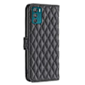 Miniatyrbillede 2 af 2: Rhombus mat Motorola Moto G42 flip etui - Sort Black