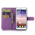 Miniatyrbillede 2 af 2: Læderetui med litchi overflade til Huawei Y625 - Lilla Purple