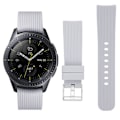 Miniatyrbillede 1 af 2: Samsung Galaxy Watch (42mm) erstatnings urrem i silikone med stribet tekstur - Grå Beige