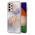 Pikkukuva 1 / 2: Marble Patterned Suojakuori With Ring Holder For Samsung Galaxy A52s 5G / A52 5g / A52 - Milky Way Marble White Multicolor