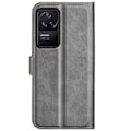 Pikkukuva 2 / 2: Lompakko Nahkakotelo For Xiaomi Poco F4 / Redmi K40s - Harmaa Silver grey