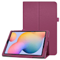 Miniatyrbillede 1 af 2: Samsung Galaxy Tab S6 Lite litchi tekstur læder flip taske - Lilla Purple