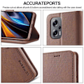 Miniatyrbillede 4 af 6: LC.IMEEKE Xiaomi Redmi Note 11E / 11 Prime 5g / M4 5g Flip Etui - Brun Brown