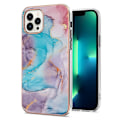 Pikkukuva 1 / 2: Marble Patterned Suojakuori With Ring Holder For iPhone 14 Pro Max - Milky Way Marble Blue Multicolor