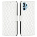 Miniatyrbillede 1 af 2: Rhombus mat Samsung Galaxy A32 flip etui - Hvid White